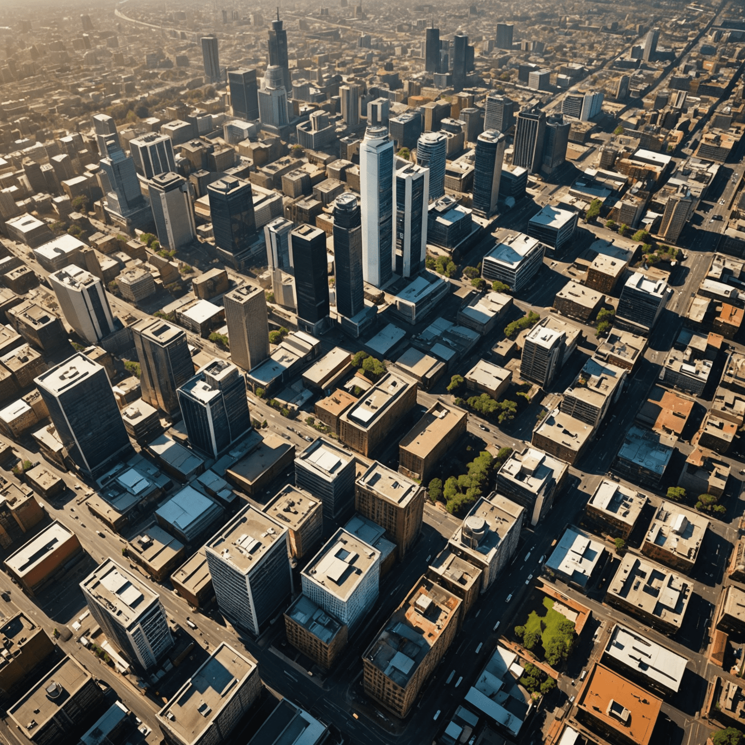 Aerial view of Johannesburg, South Africa's largest city and economic hub