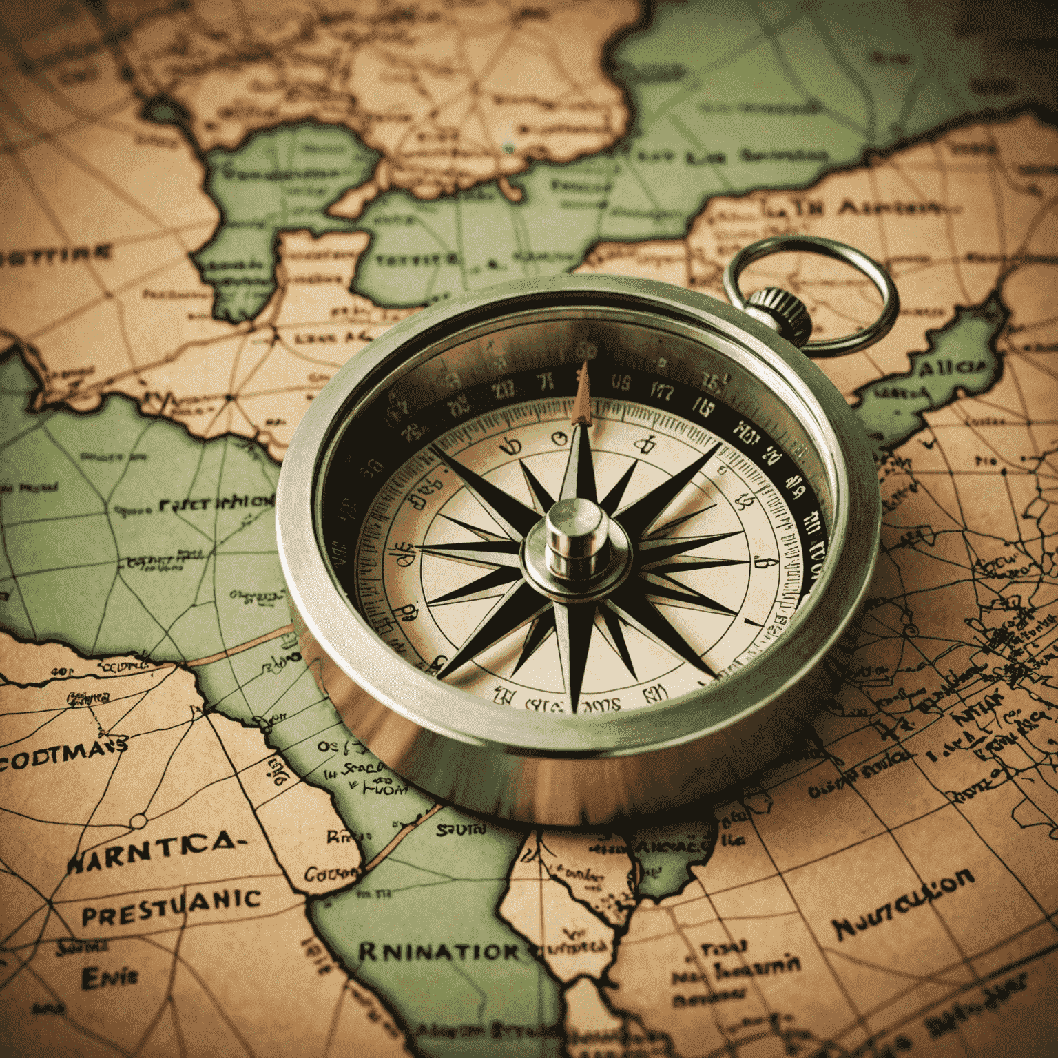 A compass on a map of South Africa, representing navigating the challenges of doing business in the country.